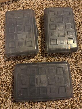 Plastic Storage Case for Electronics, Pens, Pencils, Crayons - Set of 3